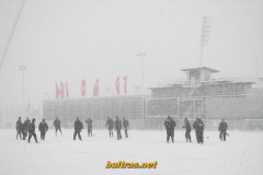 Stadion im Schnee